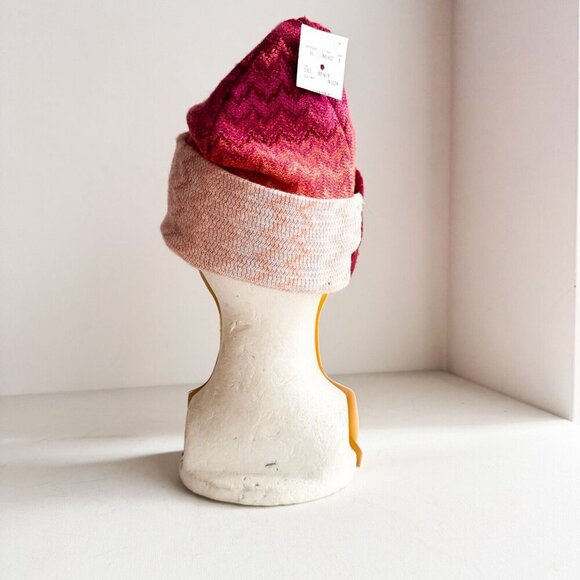 Missoni PInk Red Orange Wool Blend Hat OS - Picture 4 of 10